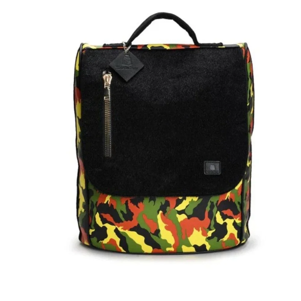 Apollo Camouflage Backpack Black‎ Flap Detail Convertible Daypack Travel Bag